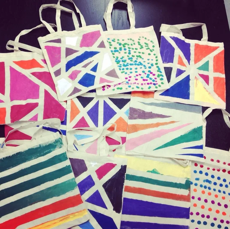 Tote bags decorated by NHCIA self advocates and made for the participants of the CCIR working group. These colourful bags highlight the talent and creativity of the folks we support.